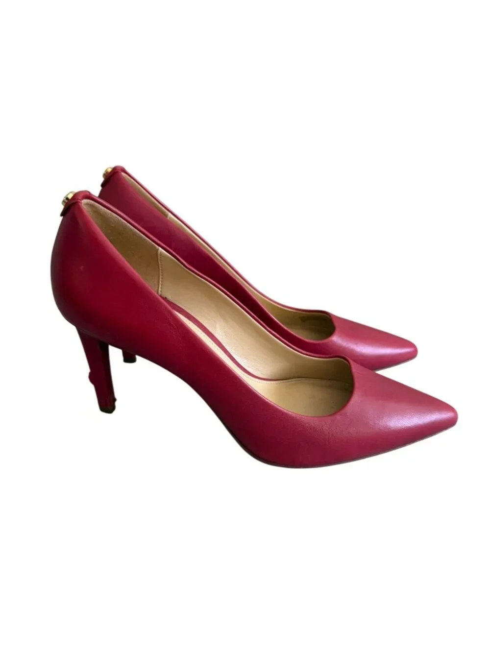 MICHAEL KORS Red Leather Heels Size 7.5 Womens